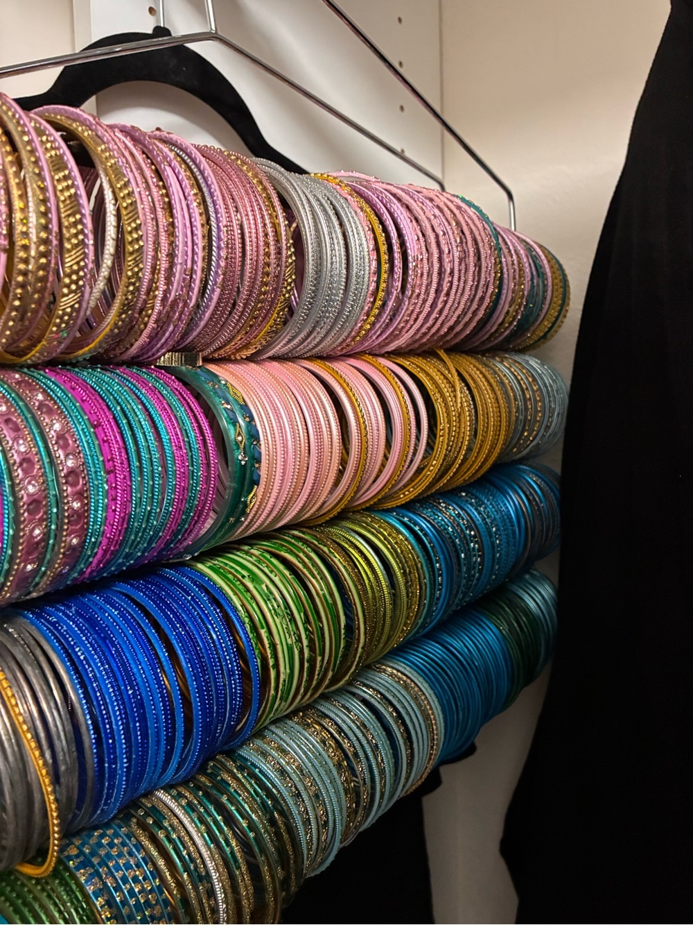 Colorful Assorted Bangle Bracelet Set - Multicolor Stackable Bangles (10) - Picture 4 of 4